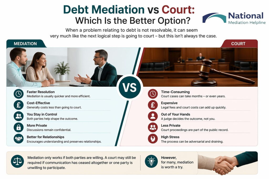 Debt Mediation vs Court: Which Is the Better Option Derby